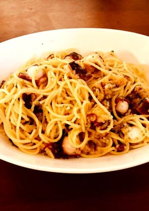 たこガーリックスパゲティ-レシピのメイン写真