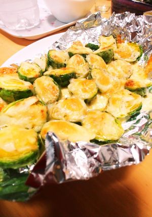 芽キャベツニンニクチーズ焼き-レシピのメイン写真