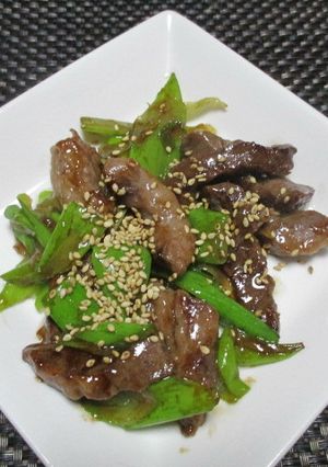 おひとりさまの牛肉とネギで中華風炒め-レシピのメイン写真