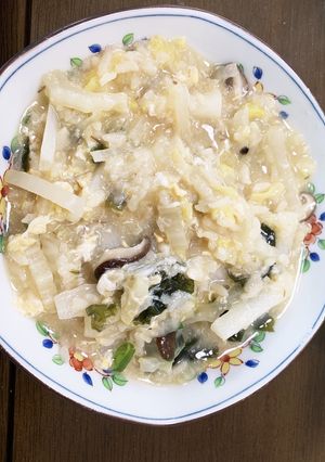 味噌汁と野菜の余り物だらけのおじや-レシピのメイン写真