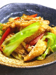 節約でも絶品!油揚げと野菜の旨味噌炒め-レシピのメイン写真
