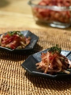 赤辛大根ヤーコンピリ辛炒め-レシピのメイン写真