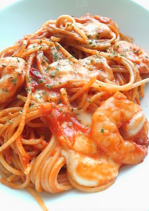 天然海老とモッツァレラのトマトパスタ-レシピのメイン写真