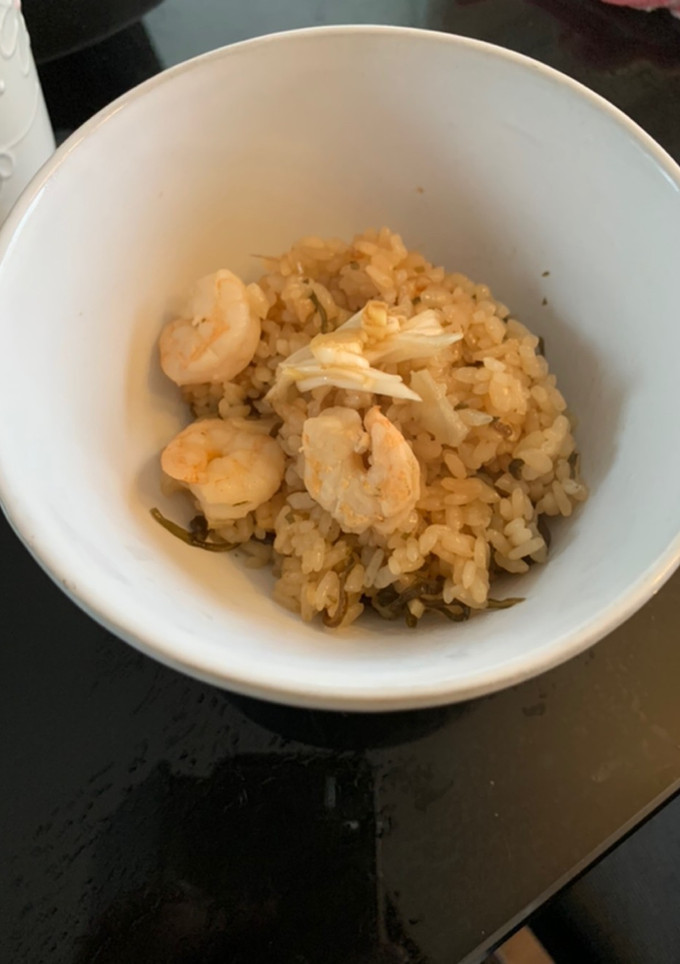 むき海老と塩昆布と生姜の炊き込みご飯-レシピのメイン写真