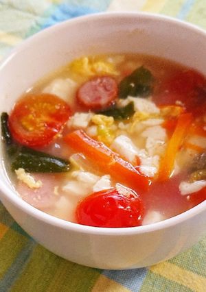 お豆腐いっぱい!ヘルシー中華スープ-レシピのメイン写真