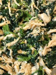 ほうれん草と蒸し鶏の胡麻和え-レシピのメイン写真