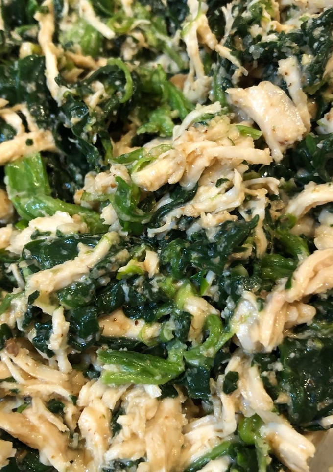 ほうれん草と蒸し鶏の胡麻和え-レシピのメイン写真