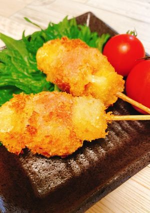 熱々♡ミニトマトとチーズの串揚げ-レシピのメイン写真
