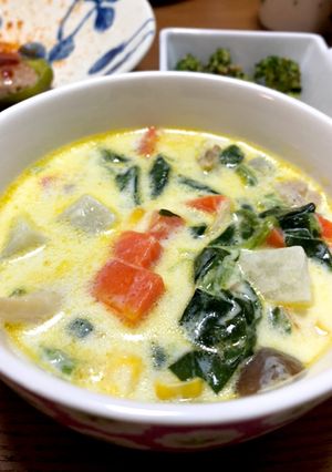 バーミキュラ　余り野菜のミルクスープ-レシピのメイン写真