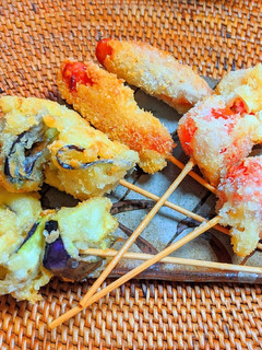 チョリソーとミニトマト・茄子の串揚げ-レシピのメイン写真