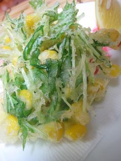 とうもろこしと水菜のかき揚げ♪-レシピのメイン写真