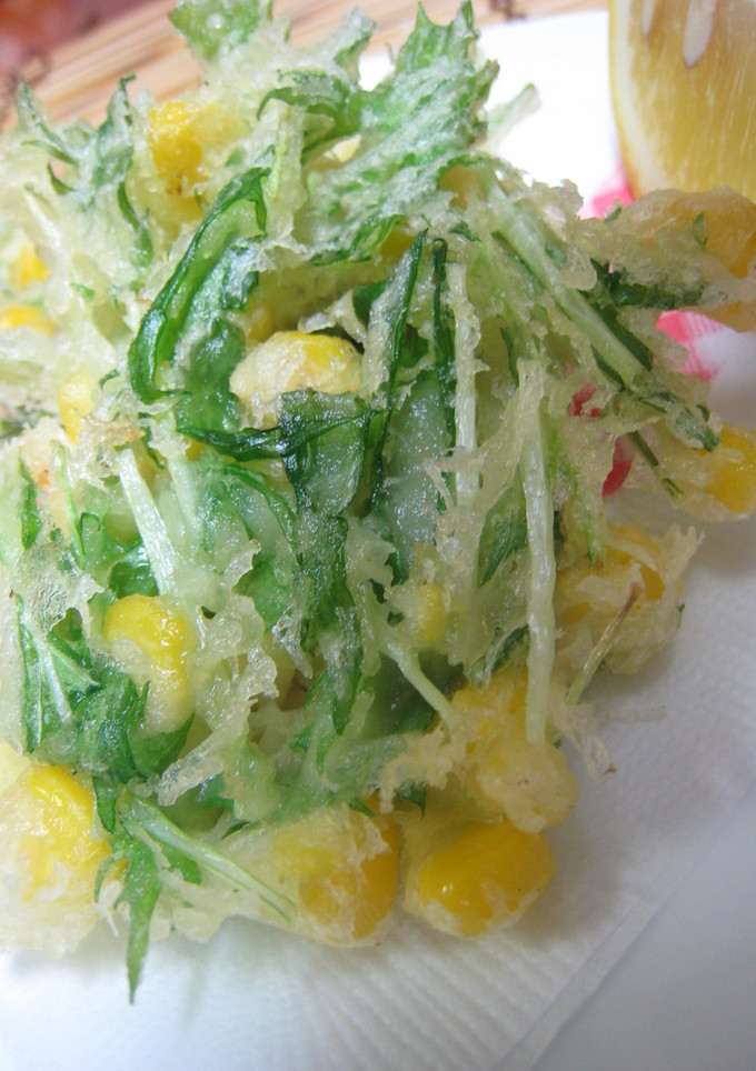とうもろこしと水菜のかき揚げ♪-レシピのメイン写真