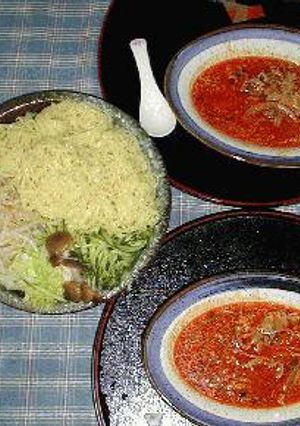 夏にお勧め野菜いっぱいのつけ麺-レシピのメイン写真