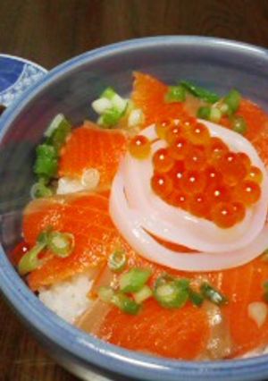 鮭の親子（サーモンといくら）☆北海丼-レシピのメイン写真