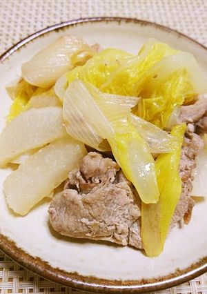 豚肉と大根とネギと白菜の白だし煮-レシピのメイン写真