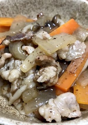 豚コマと根菜の炒り煮-レシピのメイン写真