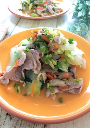 【野菜スープの素】で中華風豚白菜炒め-レシピのメイン写真
