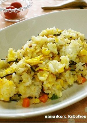 塩こんぶで♡野菜たまごチャーハン-レシピのメイン写真