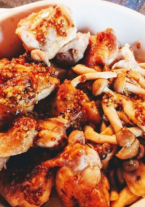 鶏肉としめじの蜂蜜マスタード煮-レシピのメイン写真