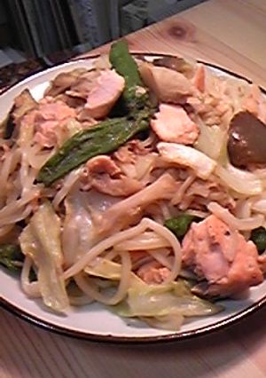 簡単☆元気が出る鮭のちゃんちゃん焼うどん-レシピのメイン写真