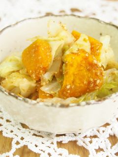 かぼちゃ・キャベツのごまあえ♪-レシピのメイン写真