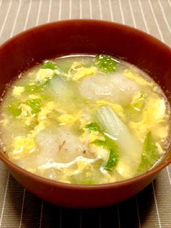 寒い時♡とろろ芋と白菜のかき玉味噌汁-レシピのメイン写真