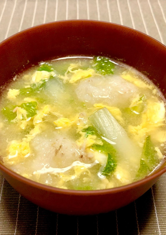 寒い時♡とろろ芋と白菜のかき玉味噌汁-レシピのメイン写真