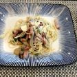 簡単^ ^野菜とベーコンのパスタ
