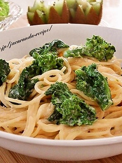 菜の花と明太子のクリームパスタ-レシピのメイン写真