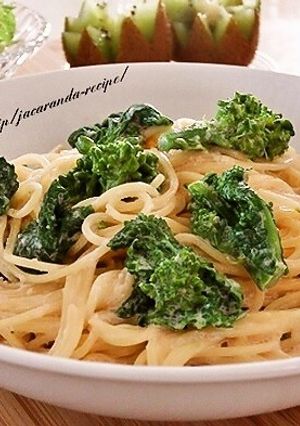 菜の花と明太子のクリームパスタ-レシピのメイン写真