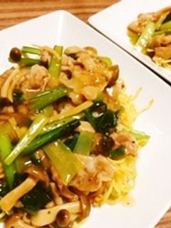 豚バラと小松菜のあんかけ焼きそば-レシピのメイン写真