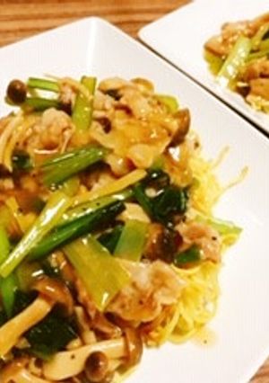 豚バラと小松菜のあんかけ焼きそば-レシピのメイン写真