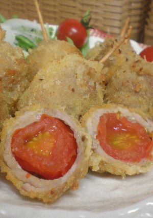 ♪コロコロ☆肉巻きトマチーズ☆フライ-レシピのメイン写真