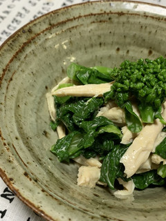菜の花と鶏胸肉の辛子和え☆胡麻風味-レシピのメイン写真