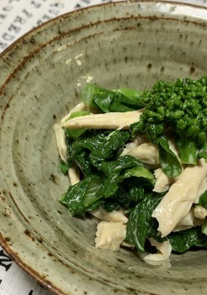 菜の花と鶏胸肉の辛子和え☆胡麻風味-レシピのメイン写真