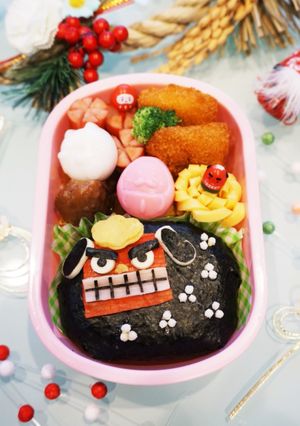 お正月っぽく　獅子舞弁当　めでたい！-レシピのメイン写真