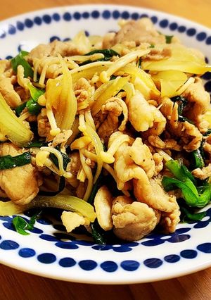 豚肉とえのきニラ炒め-レシピのメイン写真