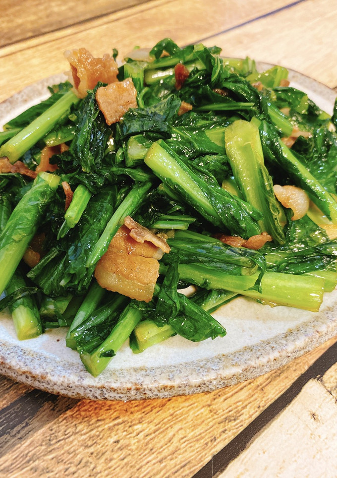 簡単♪青菜と豚肉のオイスターソース炒め-レシピのメイン写真