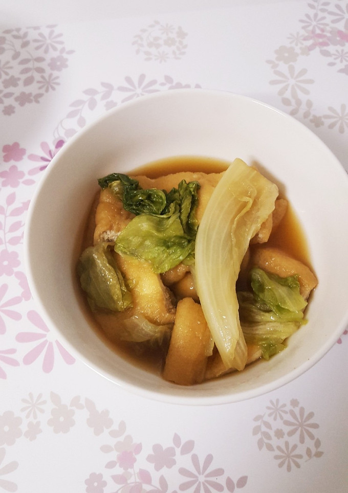 油揚げとレタスの煮物-レシピのメイン写真