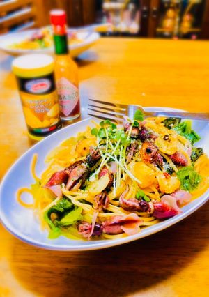 ホタルイカのペペロンチーノ498kcal-レシピのメイン写真