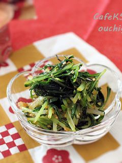 素材一品だけおかず、便利な水菜のごま和え-レシピのメイン写真