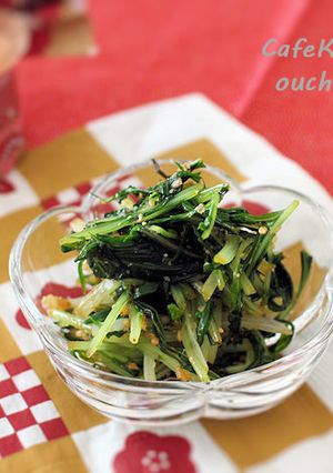 素材一品だけおかず、便利な水菜のごま和え-レシピのメイン写真