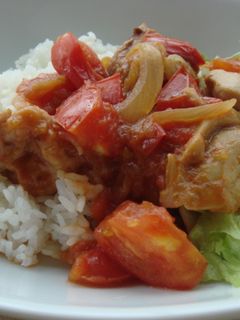 鶏とトマトの赤味噌煮込み-レシピのメイン写真