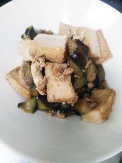 簡単に♪ナスと厚揚げのそぼろ煮-レシピのメイン写真