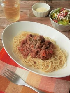 電子レンジ★ミートソースパスタ-レシピのメイン写真