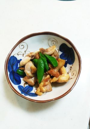 鶏肉とスナップエンドウの塩炒め-レシピのメイン写真