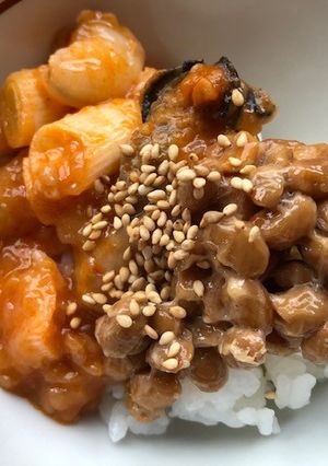 納豆丼とエビチリの２色丼-レシピのメイン写真