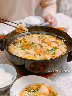 大阪王将冷凍水餃子でギョーザ鍋-レシピのメイン写真
