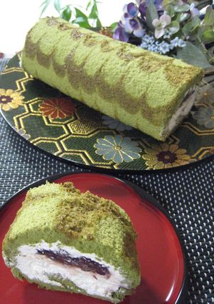 抹茶・黒蜜がけ☆ロールケーキ-レシピのメイン写真
