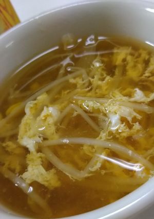豆もやしの卵スープ-レシピのメイン写真